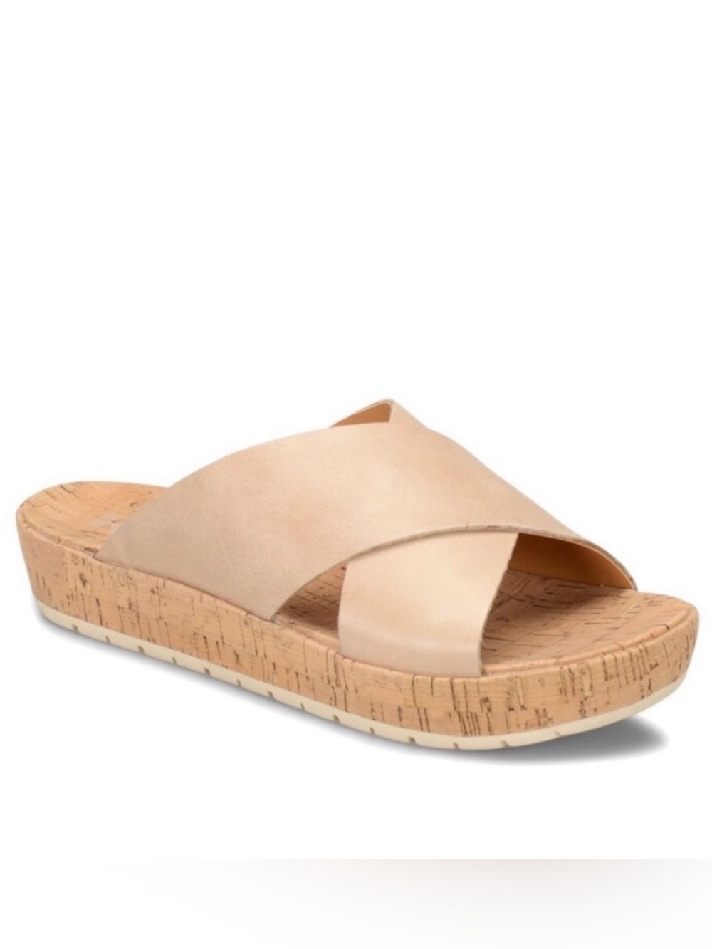 Kork-Ease Tutsi Crossband leather cream tan Slide Sandal